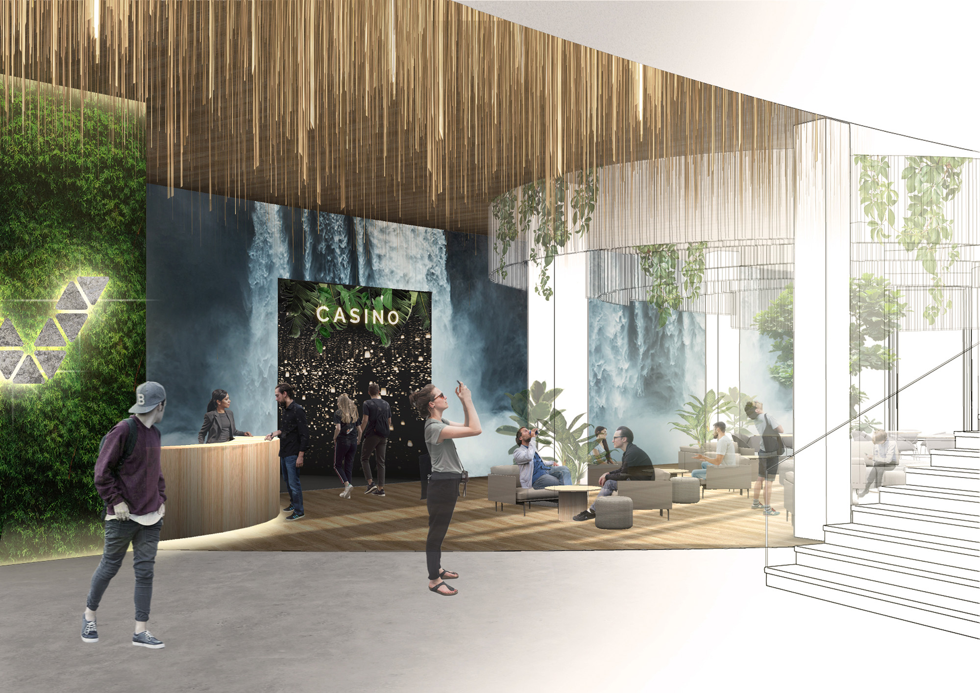 Veikkaus Casino Tampere concept visualisation lobby