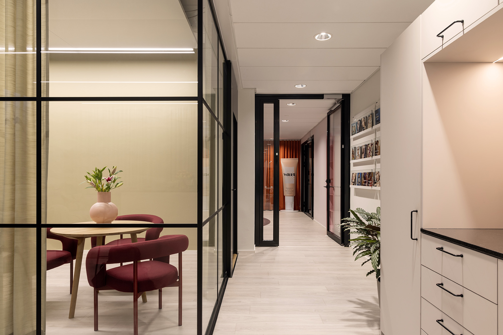 Oriflame showroom design kitchen corridor