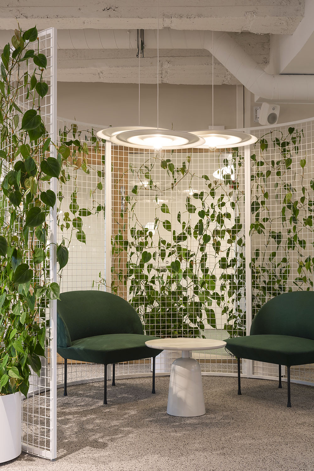 Supermetrics office design hideaway plant pod greenery