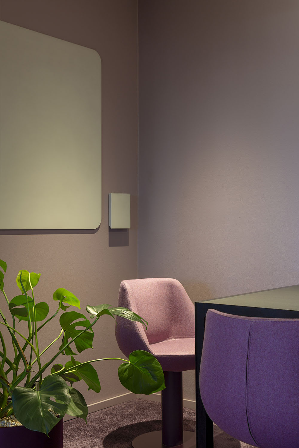 Supermetrics office design meeting room purple